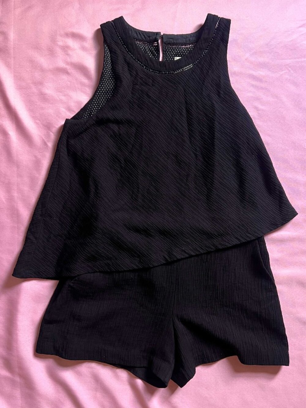 Anthropologie Black Asymmetrical Romper